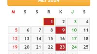 Tanggal Merah Mei 2024 Berapa Hari 23 mei hari apa